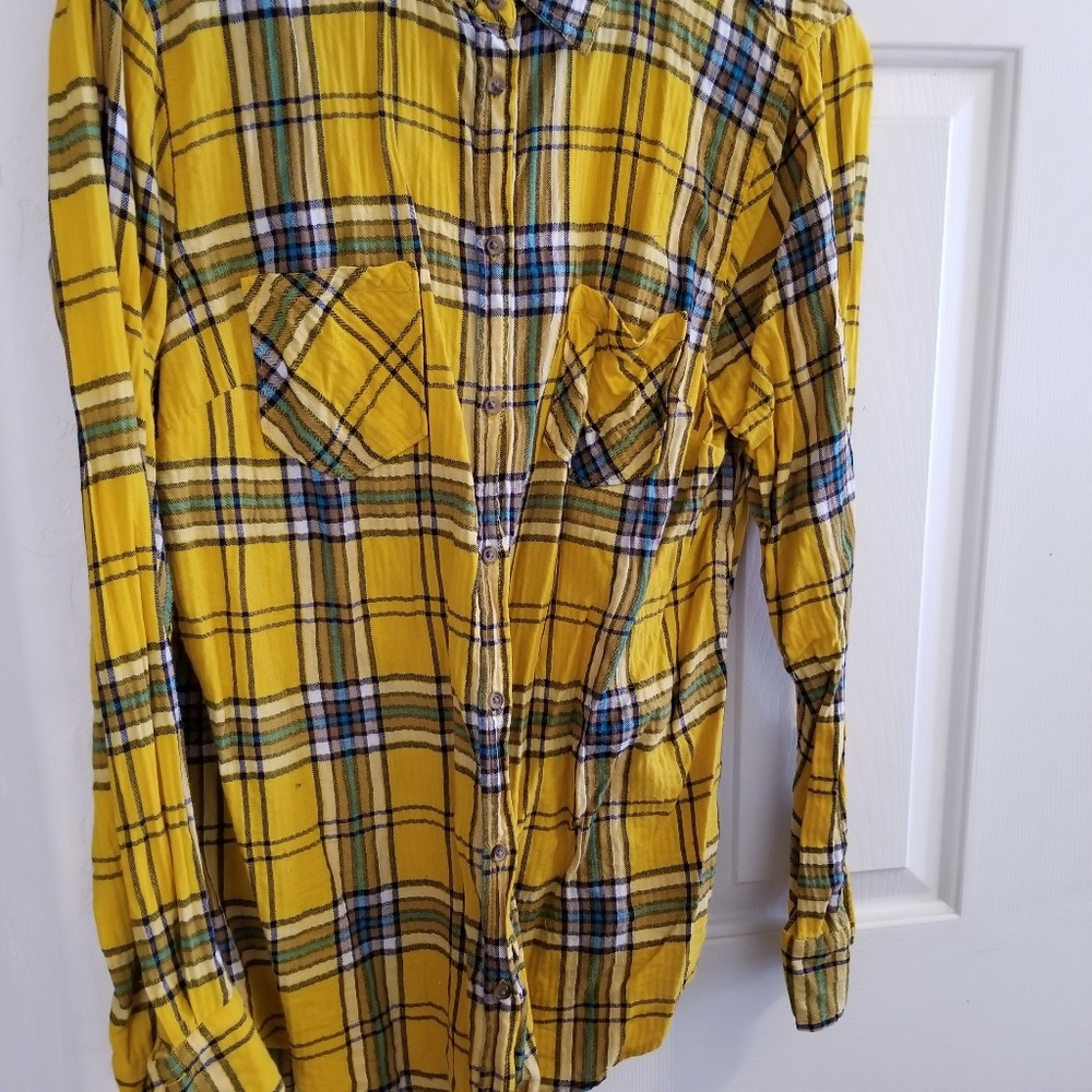 Mustard plaid shirt
